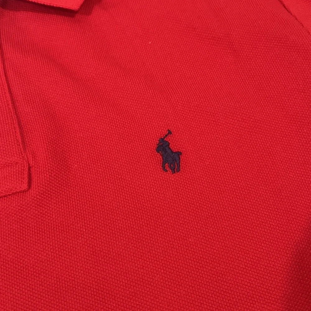 Polo Ralph Lauren Kids Long Sleeve Classic Red Mesh Polo Shirt Size L (14-16)